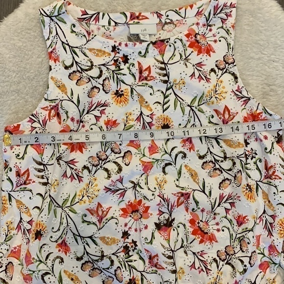 J. Jill Floral Embroidered Sleeveless Blouse Size Small Petite - Picture 13 of 16